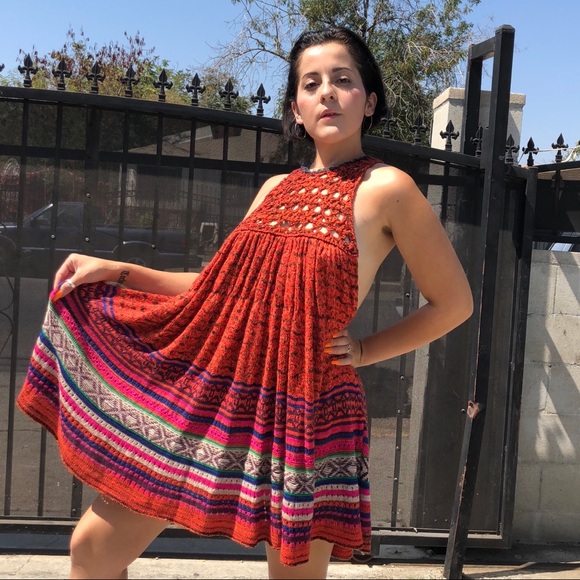 Free People Dresses & Skirts - FREE PEOPLE SZ M Knit Dress Tribal Style Piece